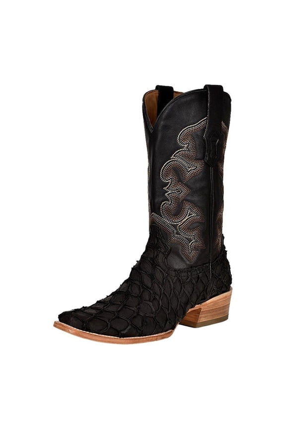 Corral Western Boots Mens Pirarucu Fish Embroidery Black A4339