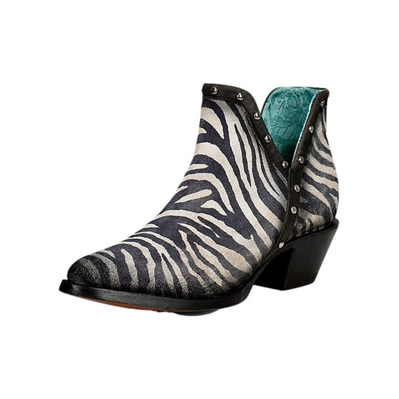 Corral Western Boots Womens Pull On Leather Zebra 7.5 M White Z2012