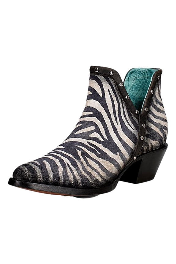 Corral Western Boots Womens Pull On Leather Zebra 7.5 M White Z2012