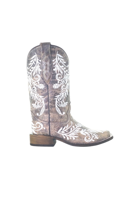 Womens Embroidered Snip Toe Cowboy  Mid Calf Boots