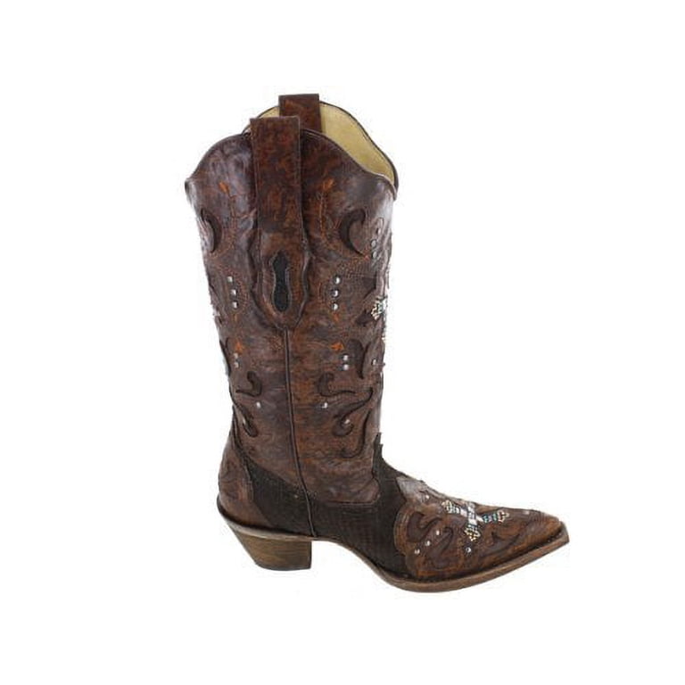 Bottes western cowboy femme Corral S (6 1/2M) cuir marron python