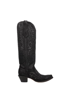 Womens Embroidered Rhinestone Snip Toe Cowboy Tall Boots