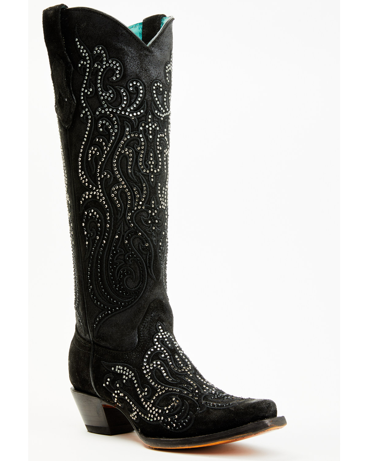 Corral Boots Womens Embroidered Rhinestone Snip Toe Cowboy Tall Boots ...