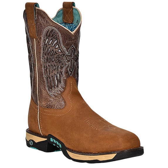Corral Women's Embroidered Cross And Wings Water Resistant Work Boot Composite Brown 10.5 M US