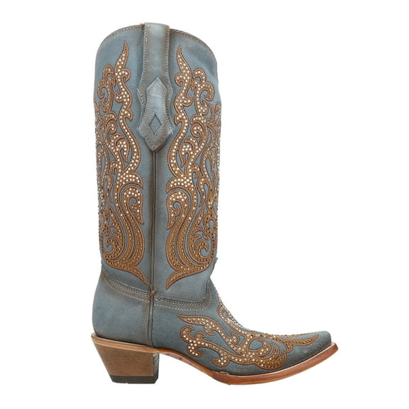 Corral Boots Womens Embroidered Rhinestone Snip Toe Cowboy  Mid Calf Dress