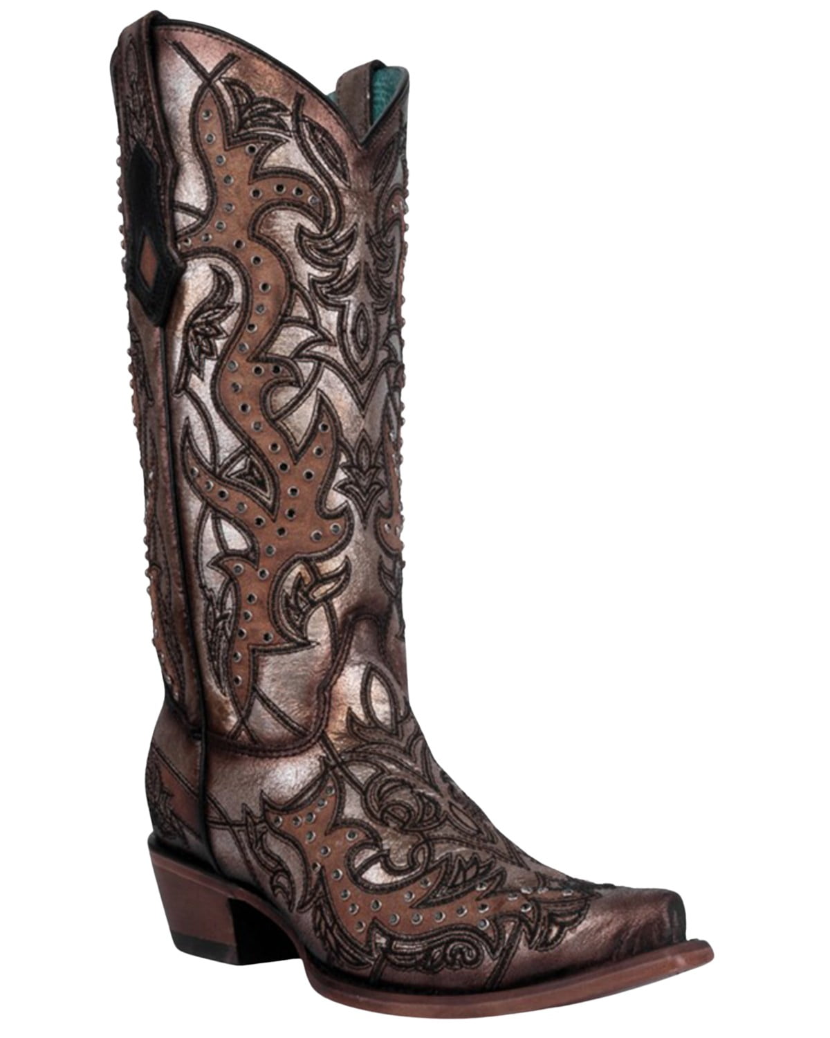 Corral Deer Skull Corral A3708 Tan Deer Skull Inlay Cowboy Boots