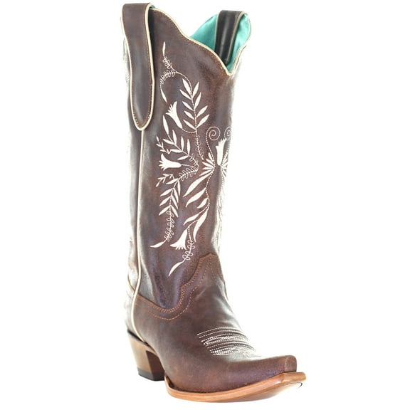 Corral Women's Embroidery Western Boot Snip Toe Brown 6 1/2 M  US