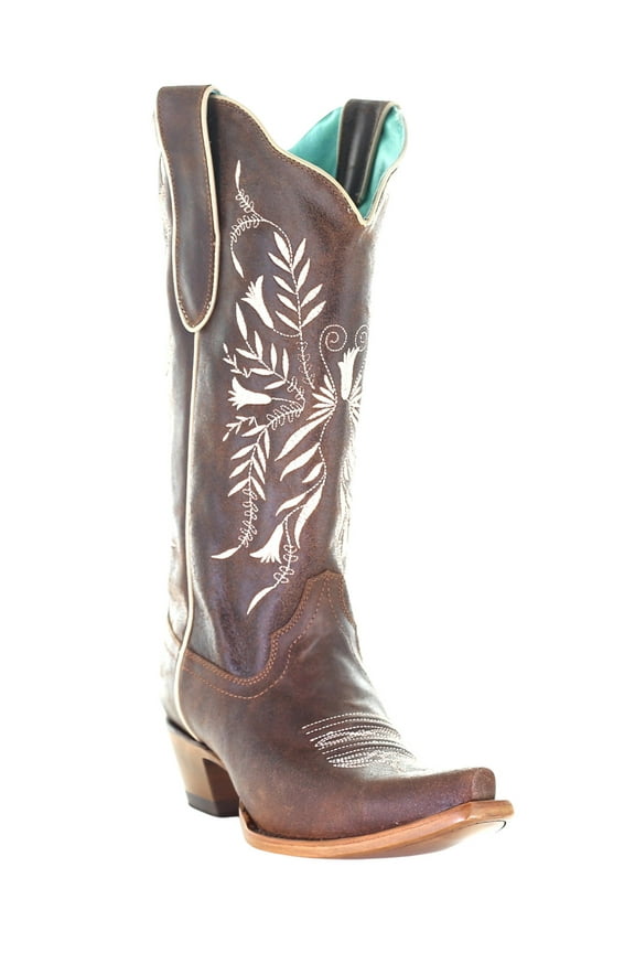 Corral Women's Embroidery Western Boot Snip Toe - E1659 7 M US