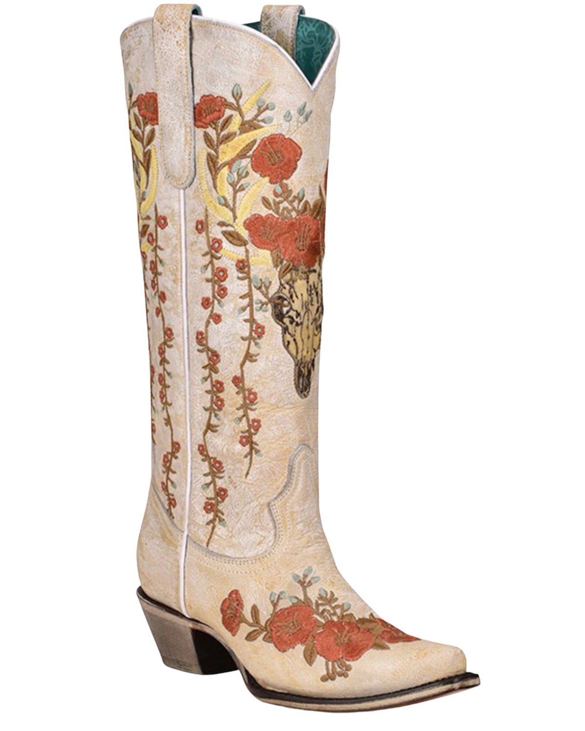 Corral Women's Floral And Deer Embroidered Western Boot Snip Toe