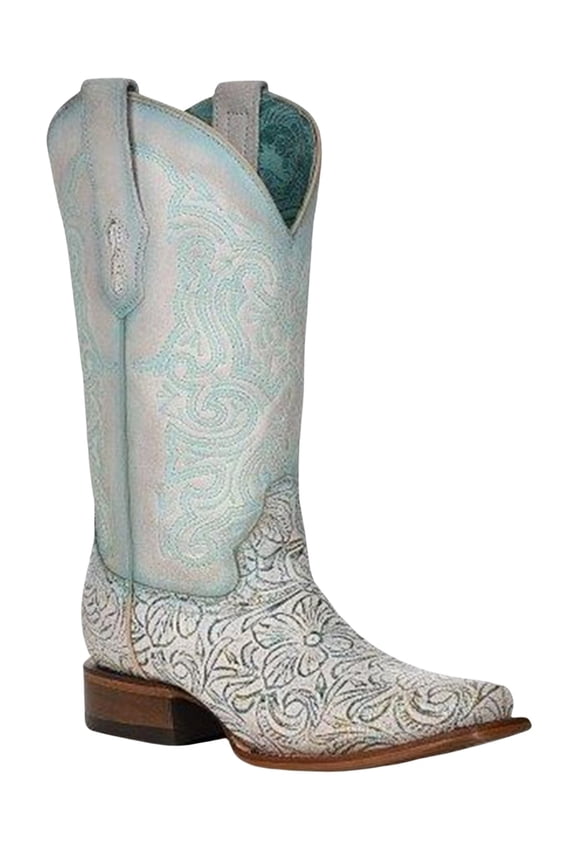 Corral Women's Floral Western Boot Square Toe - Z5139 7 1/2 M US