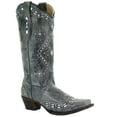 thumbnail image 1 of Corral Women's Glitter Inlay Western Boot Snip Toe Black Distressed 8 M  US, 1 of 5