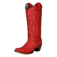 thumbnail image 1 of Corral Women's Matching Stitch Pattern And Inlay Western Boot Snip Toe Red 6 1/2 M  US, 1 of 1