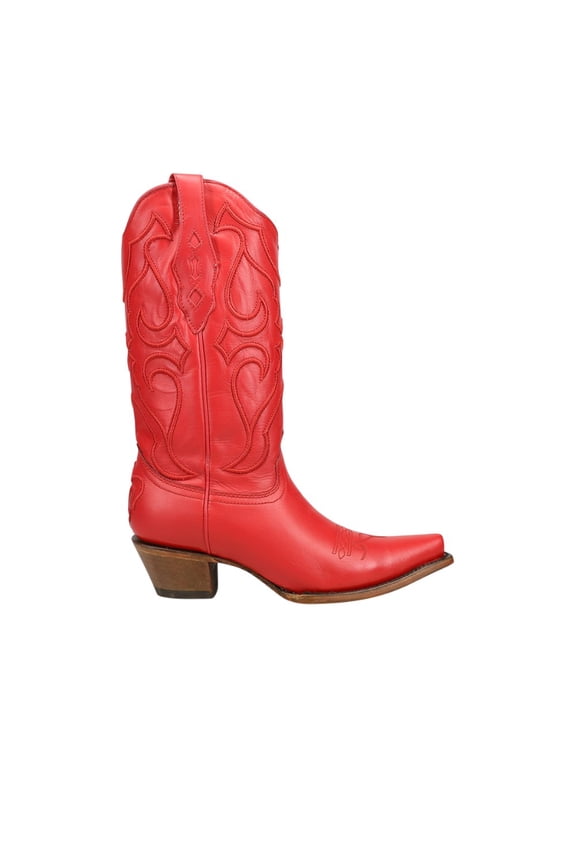 Womens Stitch Embroidered Snip Toe Cowboy  Mid Calf Boots