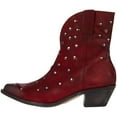 thumbnail image 1 of Corral Women's Red Studs Pointed Toe Ankle Boots (Red, 7.5, M), 1 of 5