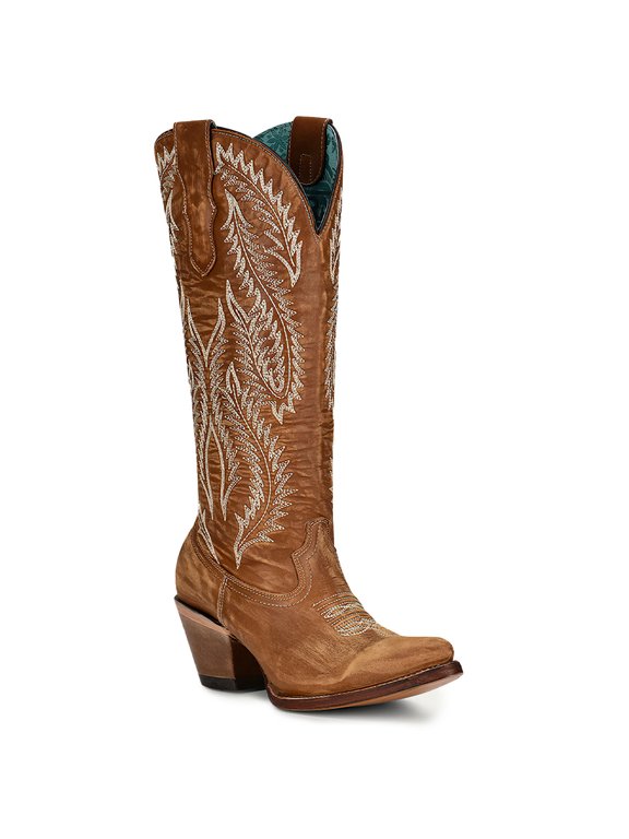 CORRAL Adult Female Golden Embroidery Boots, Color: Brown, Size: 6, Width: M (A4216-M-6)