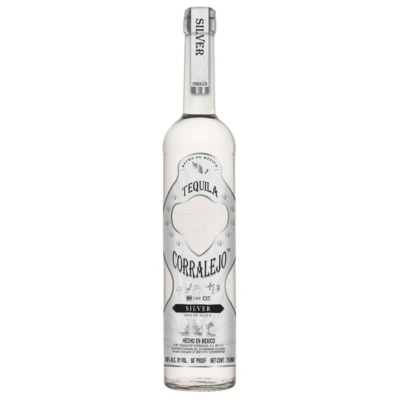 Corralejo 100% Blue Weber Agave Silver Tequila, 750 ml Bottle, 40% ABV