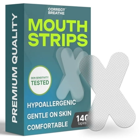 CorBreev - Mouth Tape for Sleeping - 140 Pack - Sleep Mouth Strips - Correct and Reduce Snoring