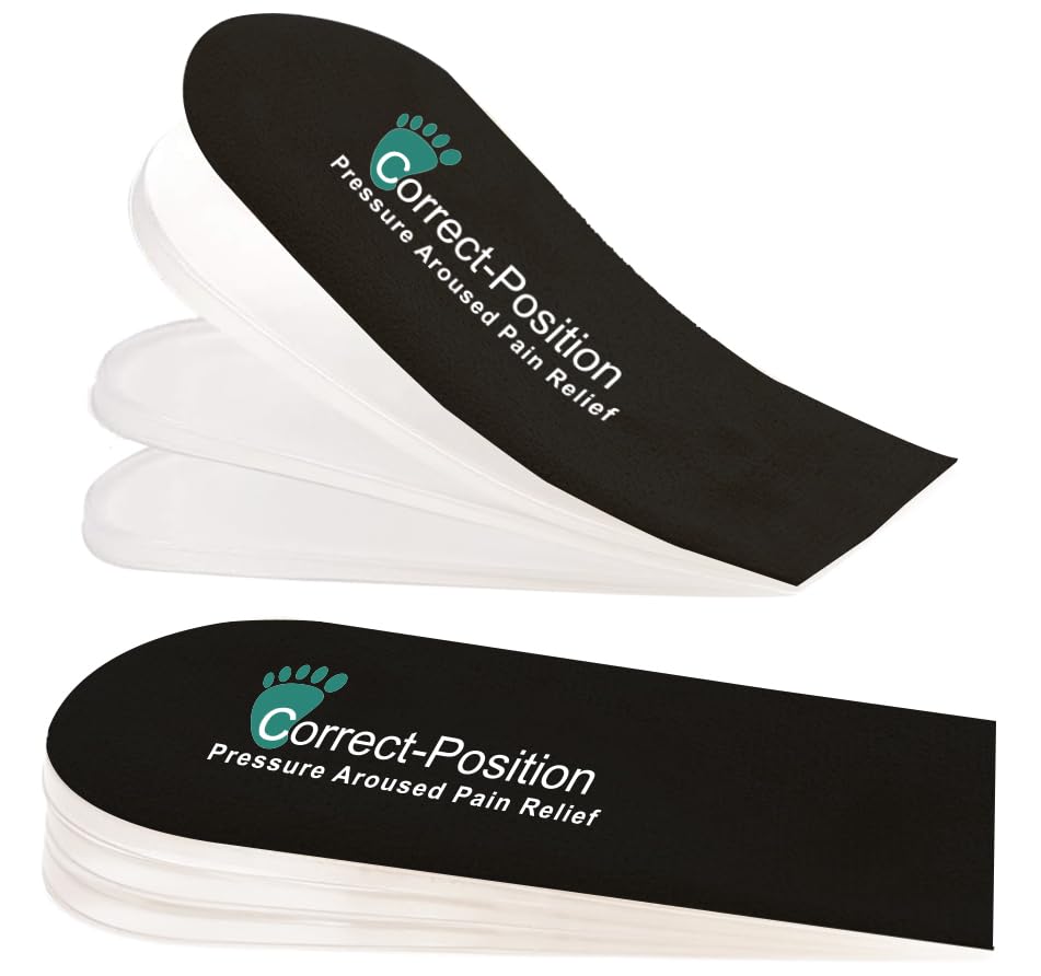 CorrectPosition Height Increase Insoles, 4 Layers Available Gel Heel