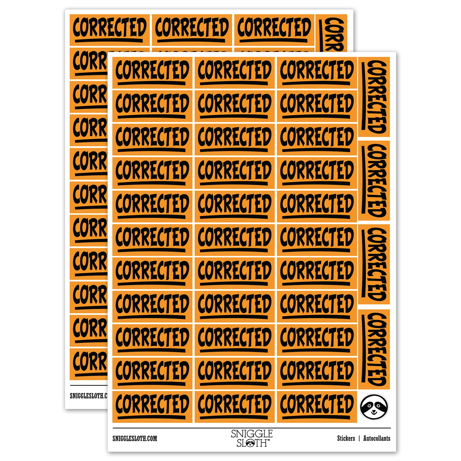 Corrected School Teacher Underline Sticker Set - Orange - Gloss Finish ...
