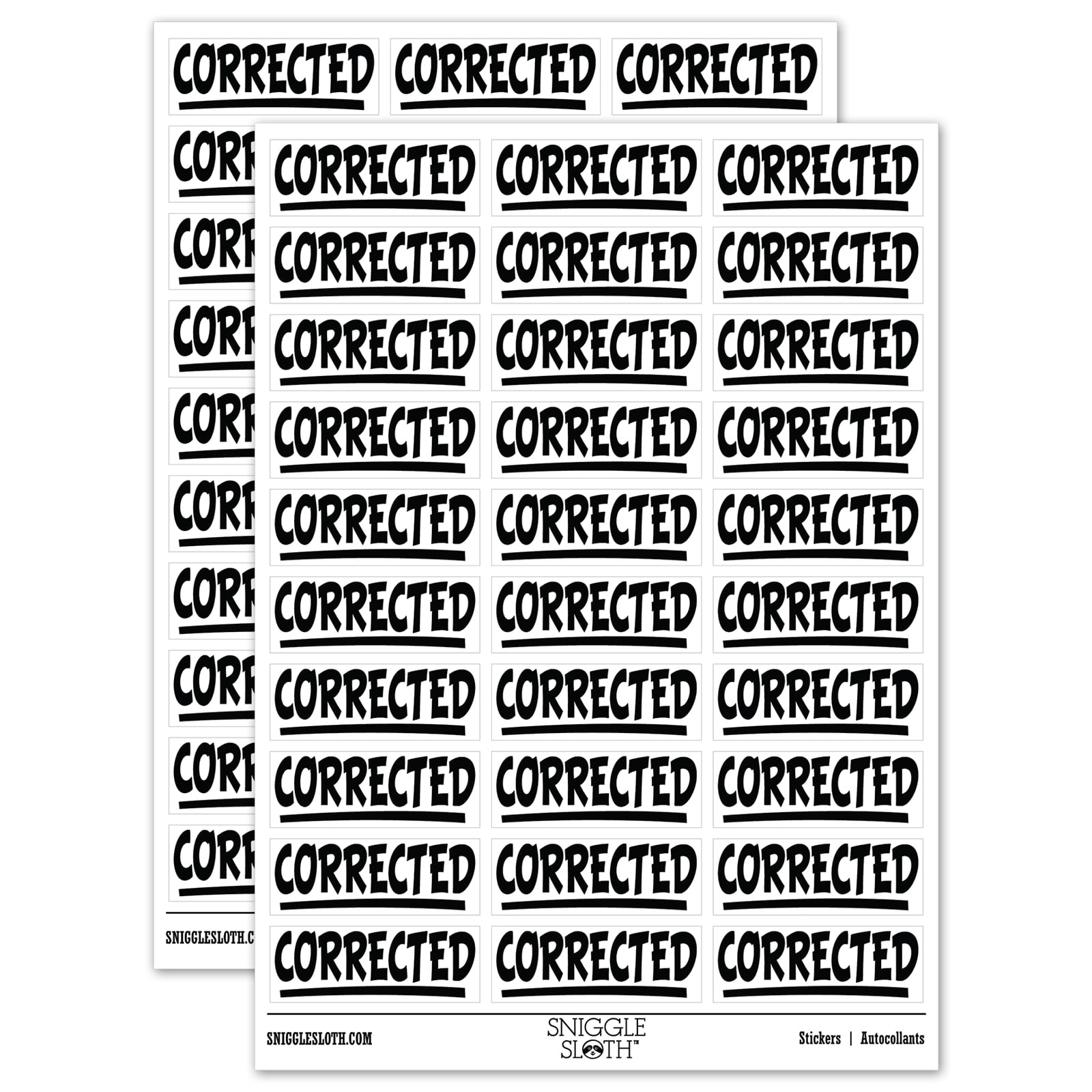 Corrected School Teacher Underline Sticker Set - White - Matte Finish ...
