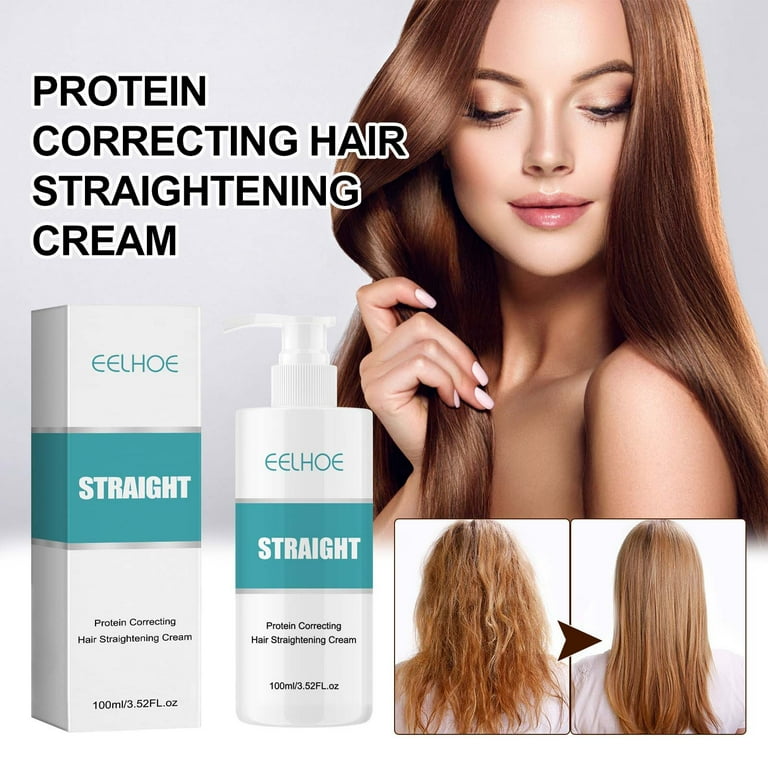 Correcting Hair Straightening Cream Silk Gloss Hair Straightening Cream Nourishing Fast Smoothing Collagen Hair Straightener Cream for All Hair