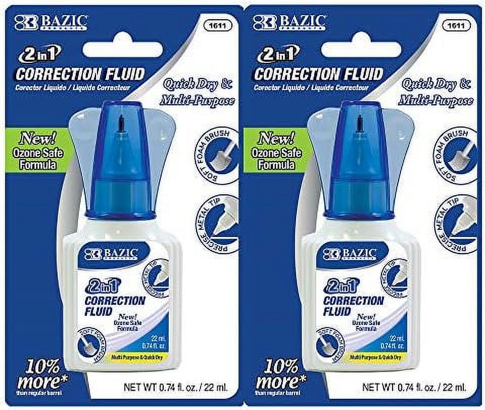 Correction Liquid 2 In 1 (0.74 Oz / 22 Ml), Foam Brush & Precise Metal