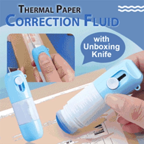 Correction Liquid, Thermal Paper Eraser Integrated Knife, Box Cutter Pen for Label Corrections