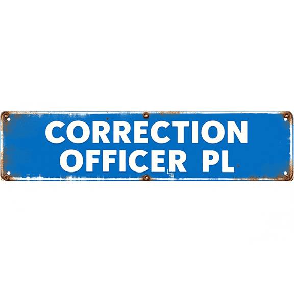 Correction Officer Professional Tin Decor 16*4 Inches "CORRECTION OFFICER PL" Station/Office Wall Art - Retro Law Enforcement Accent, Corrections Decor, Officer Metal Sign
