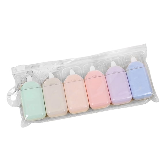 Correction Tape 6 Pack Mini White Out Tape, Smooth Dry Correction Roller Easy Apply No Smudge Quick Fix Compact Portable Supplies for Office Student Writing Notes Documents Correction