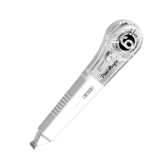 Correction Tape Pens Pen-Style, 19.69ft Durable Correction Tape Smooth Instant Dry Application for Home Office Supplies, 0.19" Wide Tear Resistant Correction Tape for Wrong Writing(White,4.5x1.1")