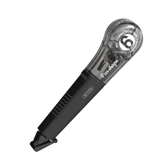 Correction Tape Pens Pen-Style, 19.69ft Durable Correction Tape Smooth Instant Dry Application for Home Office Supplies, 0.19" Wide Tear Resistant Correction Tape for Wrong Writing(Black,4.5x1.1")