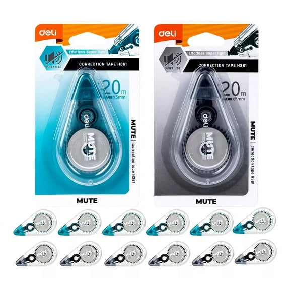 Correction Tape, White Out Correction Tapes, Tape Eraser for Note Taking, Marking, Crafting, Bullet Journal, Scrapbooking, 1/5 in x 65.61 ft, 12-Count