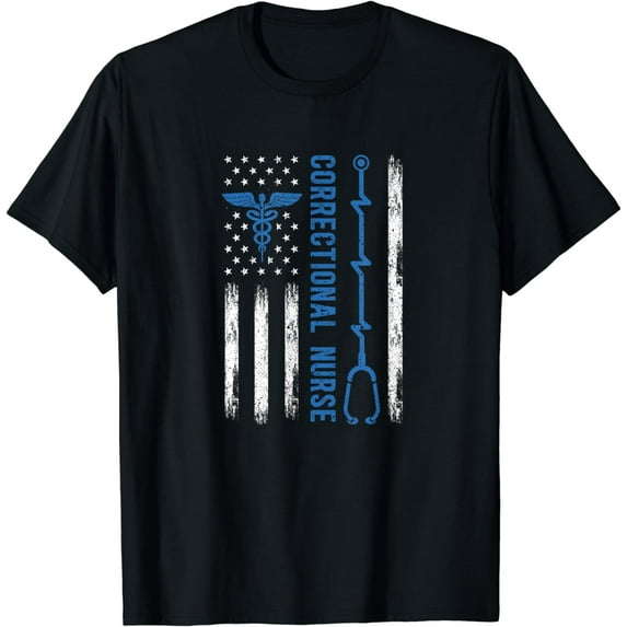 Correctional Nurse American Flag Nursing Healthcare Nurses T-Shirt