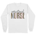 thumbnail image 1 of Correctional Nurse Leopard Print Long Sleeve Shirt Unisex Large White, 1 of 5