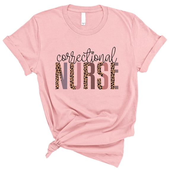 Correctional Nurse Leopard Print Shirt Unisex 2X-Large Pink