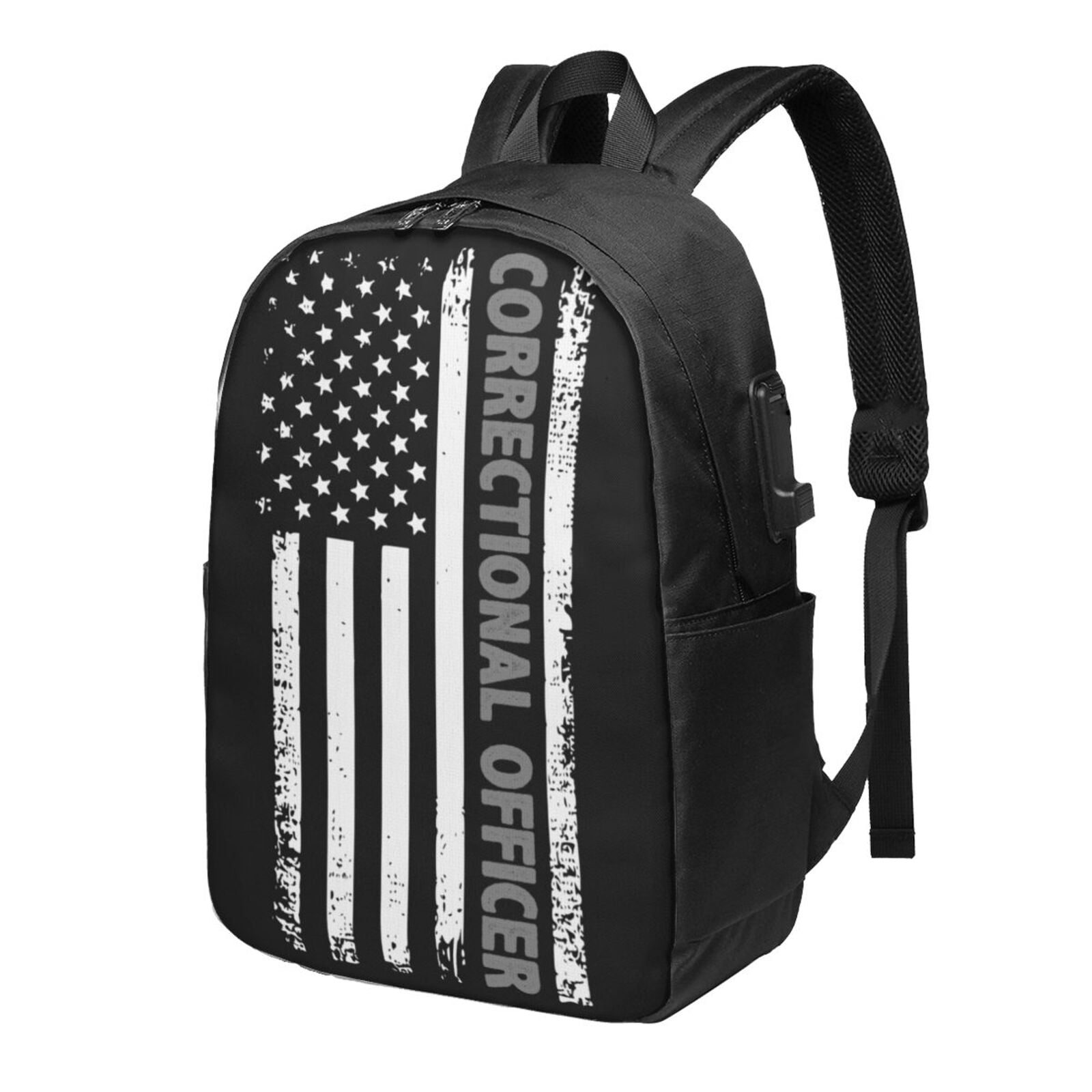 Correctional Officer American Flag Backpack Lightweight Laptop Backpack