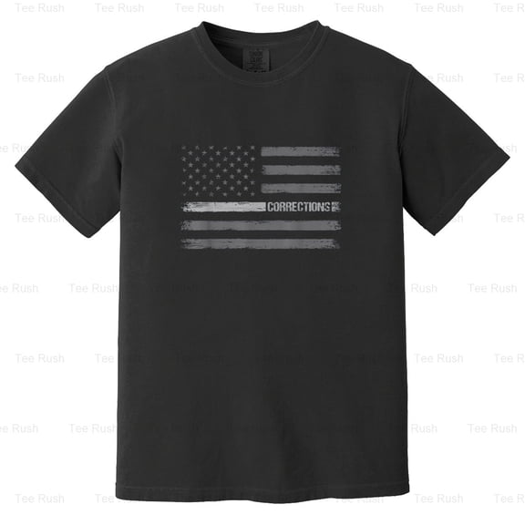 Correctional Officer American Flag Funny Gift Corrections Job Patriot USA, Comfort Color T-Shirt Unisex, up to 4XL