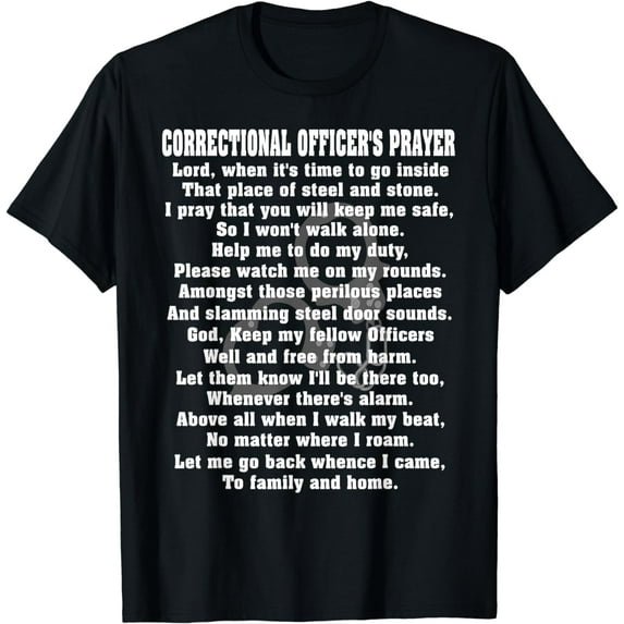 Correctional Officer Prayer T-Shirt Corrections Prayer