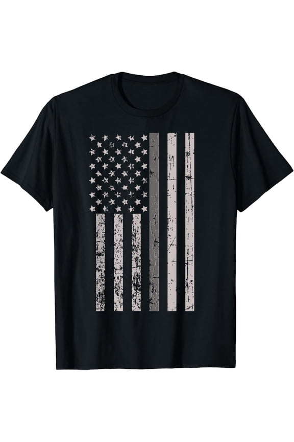 Corrections Officer Gifts Shirt Flag Thin Silver Gray Line T-Shirt