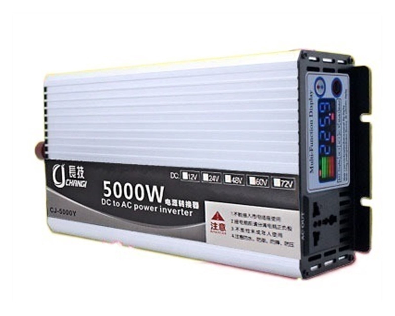Corrective Wave Digital Display Inverter 5000W Power Inverter 12V 24V 48V 60V 72V To 220 Converter Color Screen Intelligence For Motorhomes,Truck,Boat,Camping,Household,Van ,Portable Design