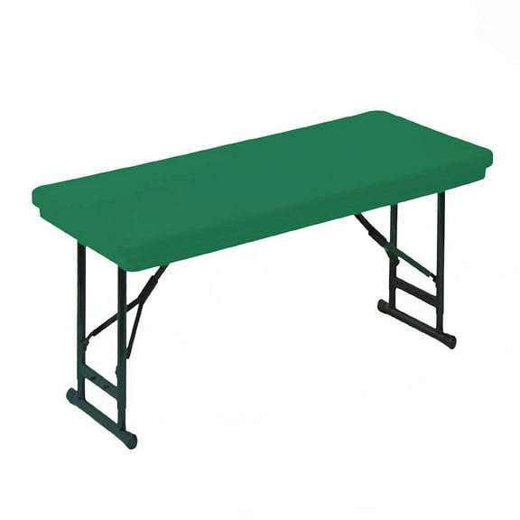 Correll 17-27" Adjustable Height Heavy Duty Blow-Molded Folding Table in Green