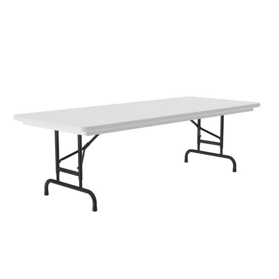 Correll 22-32"H Adjustable H.D. Blow-Molded Plastic Folding Table Gray Granite