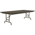 thumbnail image 1 of Correll 22-32"H Adjustable Height Melamine Top Folding Table in Walnut, 1 of 7