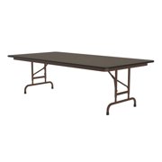 Correll 22-32"H Adjustable Height Melamine Top Folding Table in Walnut
