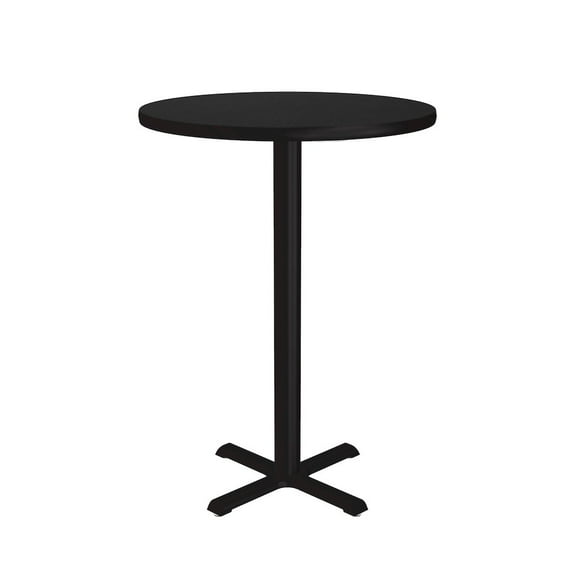 Correll 24" Round Commercial Laminate Cafe and Breakroom Table in Black Granite