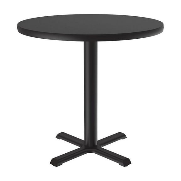 Correll 24" Round Commercial Laminate Cafe and Breakroom Table in Black Granite