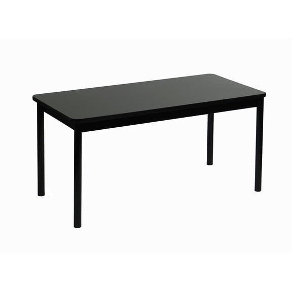 Correll 24"W x 48"D Deluxe High Pressure Library Table in Black Granite
