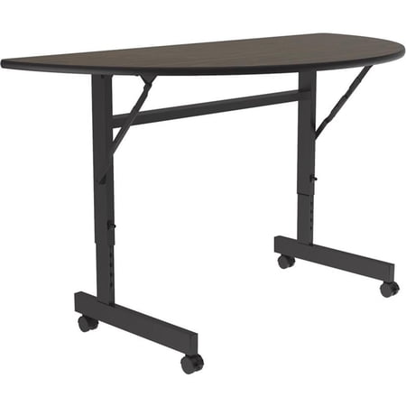 Correll 24"W x 48"D Econline Melamine Flip Top Tables in Walnut