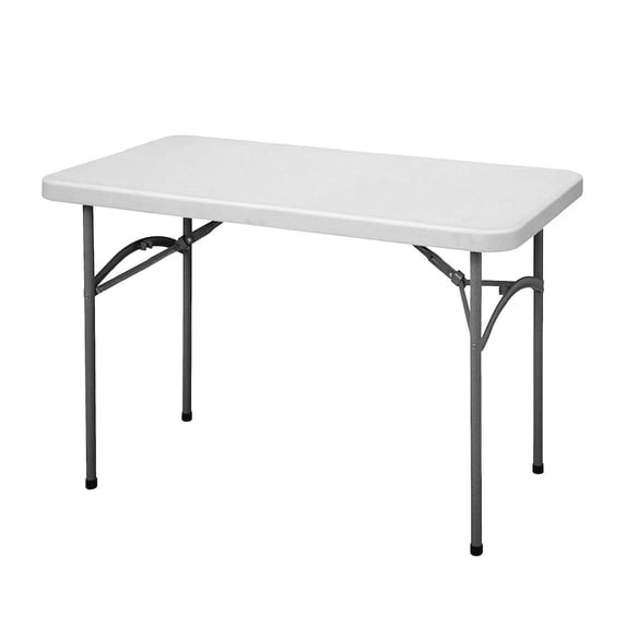 Correll 24"W x 48"D Economy Blow-Molded Plastic Folding Table in Gray Granite