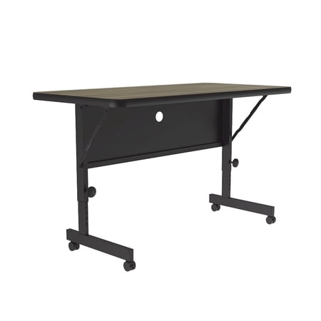 Correll 24"W x 48D High Pressure Top Flip Top Table Colonial Hickory Brown